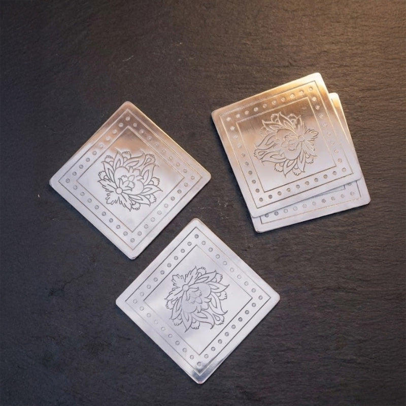 Square Amara silver , Brass Coasters, set of four