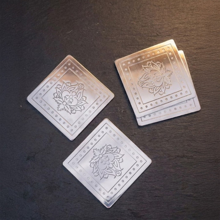 Square Amara silver , Brass Coasters, set of four