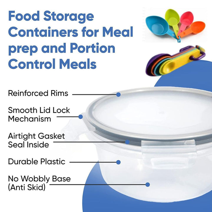 Leak-Proof snap lock container set with spoon set (16 piece)