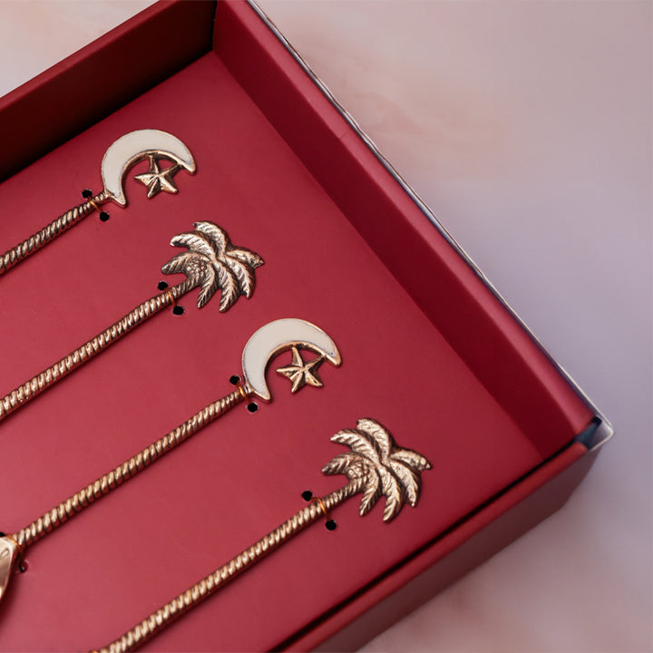 Casa Quesera Palm and start Dessert spoon in Gold