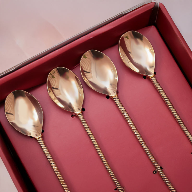 Casa Quesera Palm and start Dessert spoon in Gold