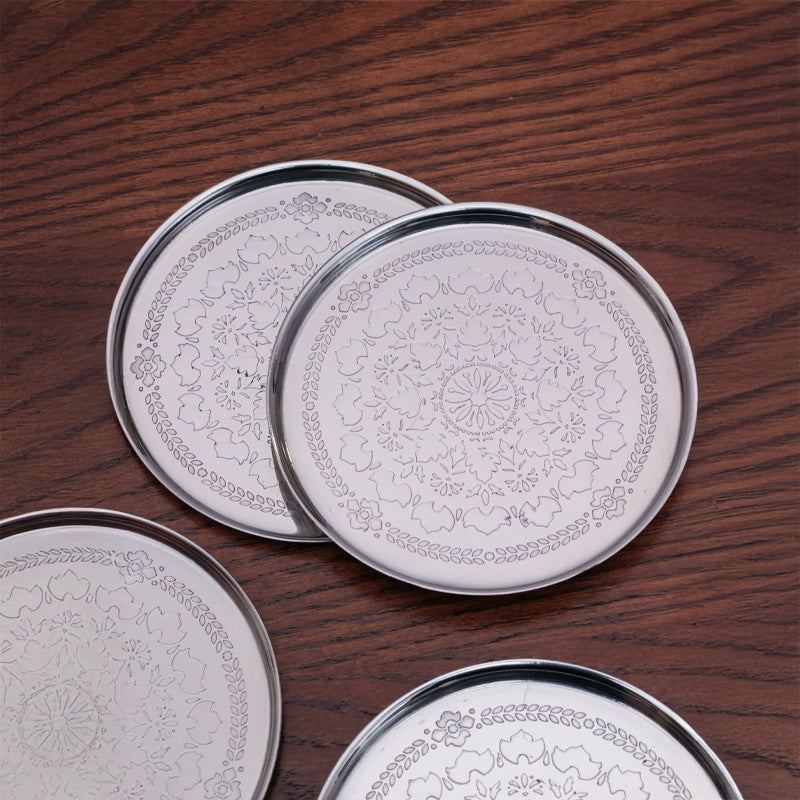 Amara silver, Brass Coasters, set of four