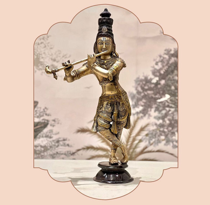 Lord Krishna in Brass