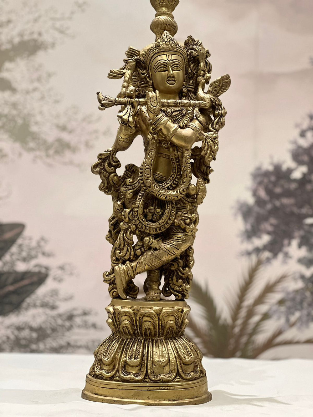 Brass Gold krishna Statue