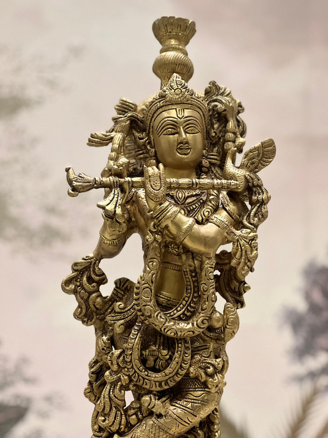 Brass Gold krishna Statue