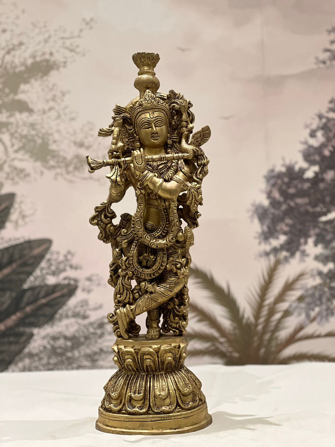 Brass Gold krishna Statue