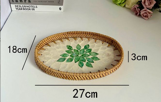 Handwoven Rattan Oval Serving Tray-3 PC SET