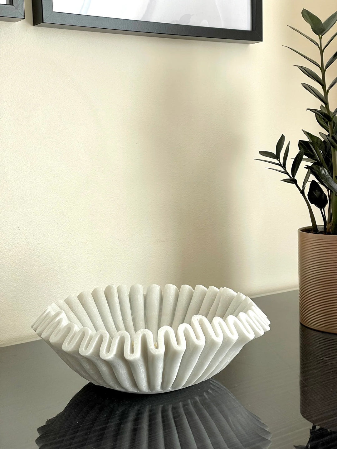 Handcrafted Fluted Marble Bowl