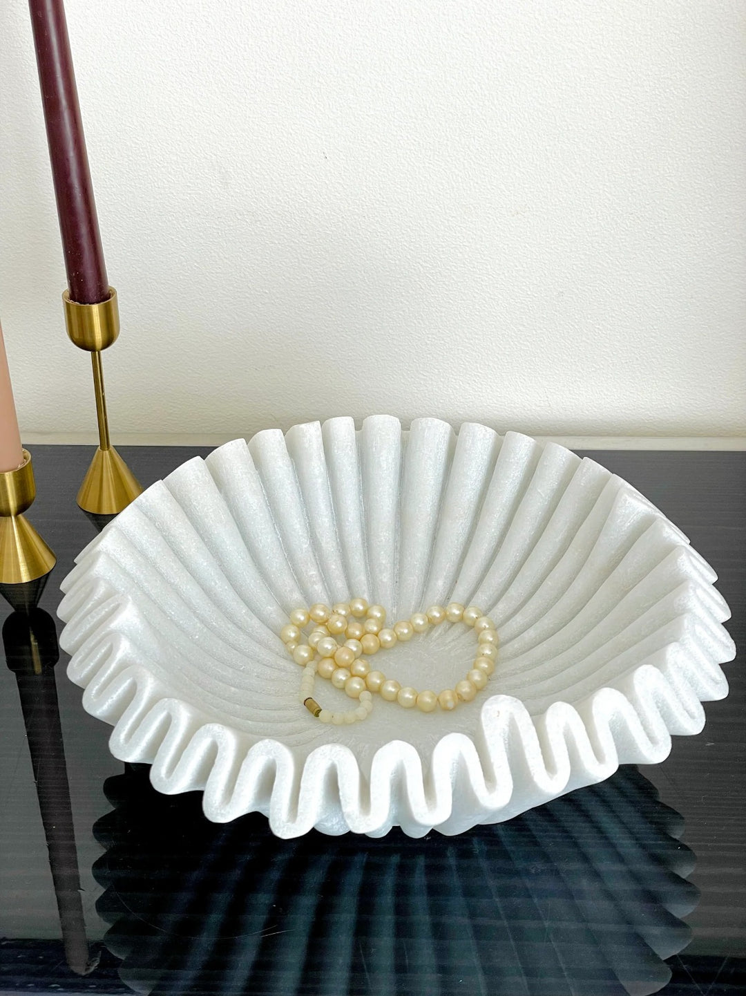 Handcrafted Fluted Marble Bowl