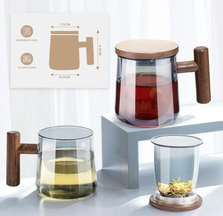 Elegant Deli Glass Tea Cup With Infuser