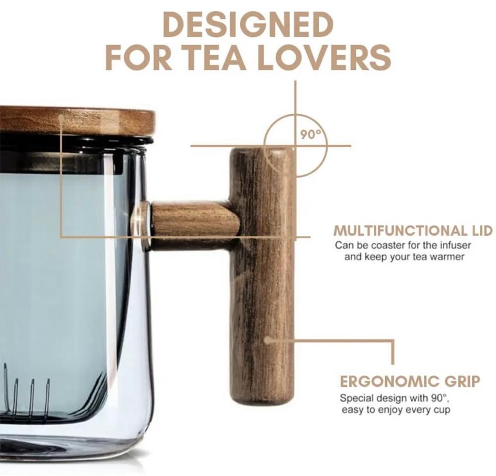 Elegant Deli Glass Tea Cup With Infuser