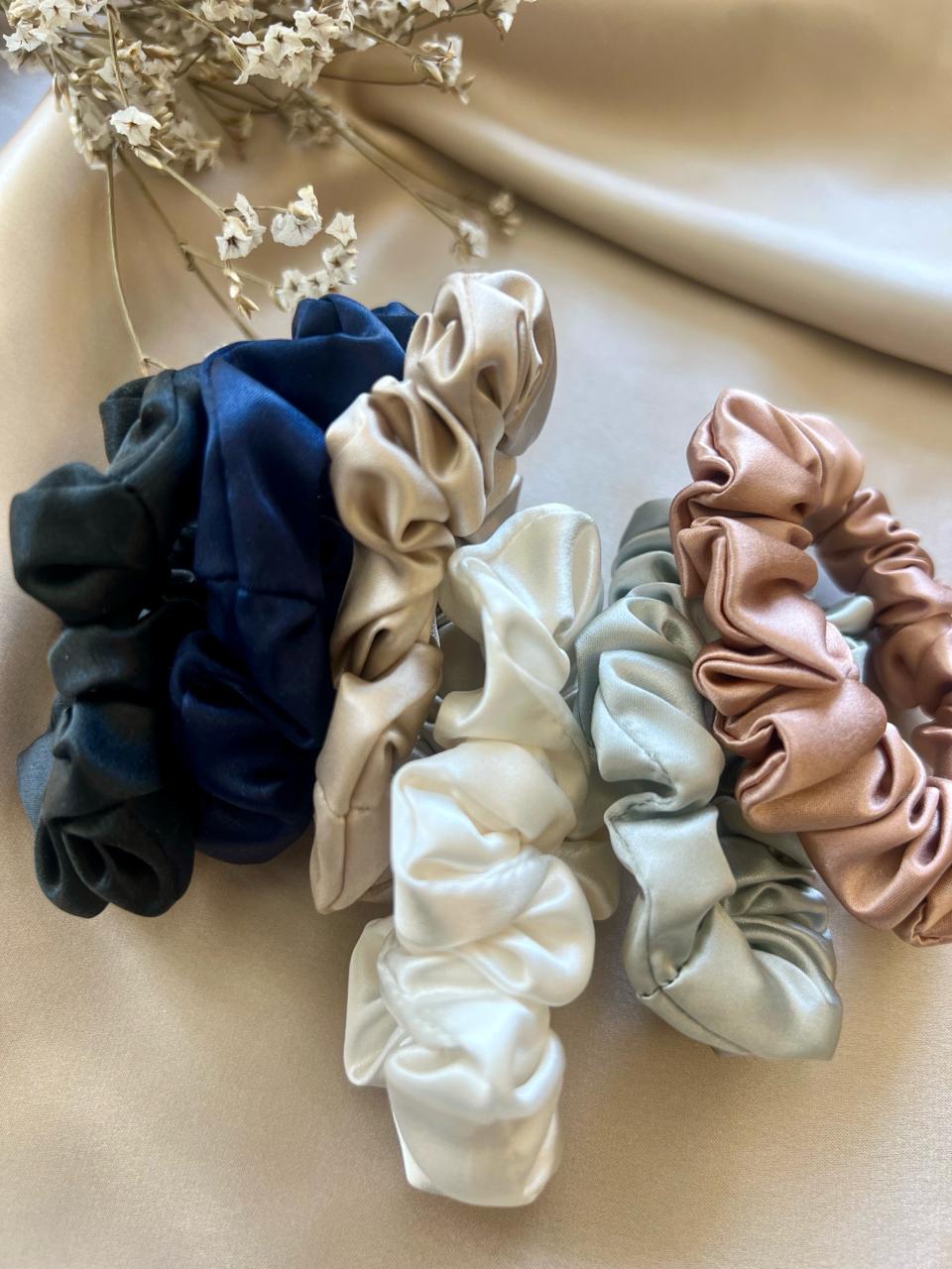 Pure Silk Scrunchies <br>(Pack of 6)