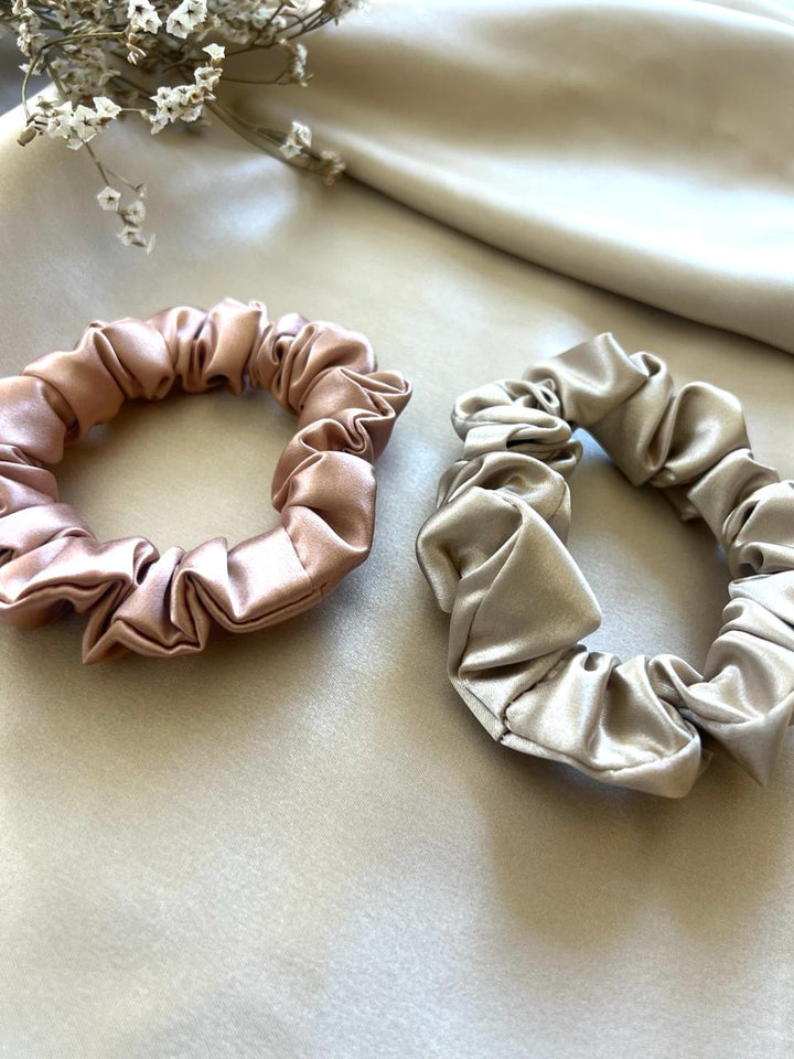 Buy Champagne Rose Radiance Pure Silk Scrunchies 