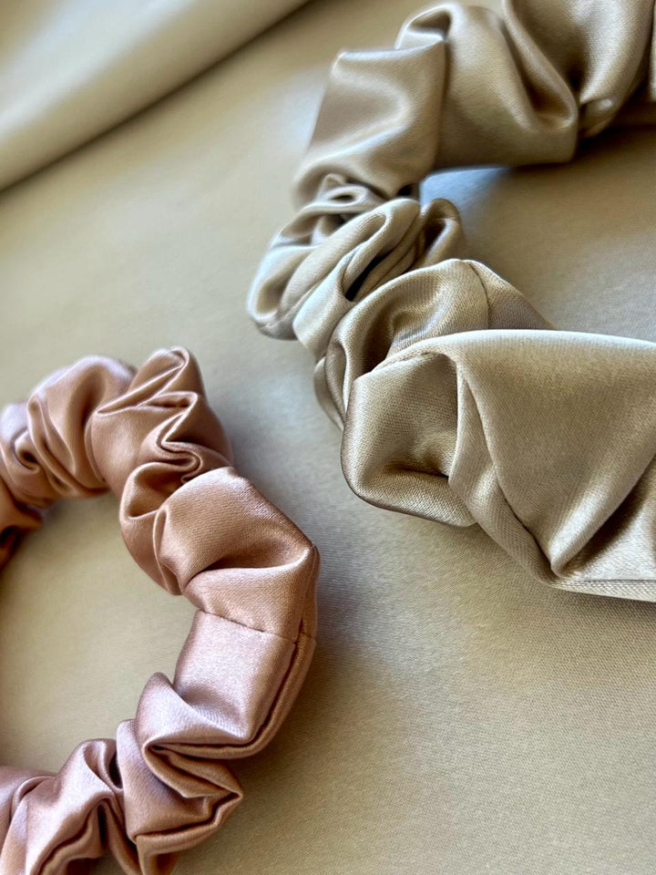 Buy Champagne Rose Radiance Pure Silk Scrunchies 