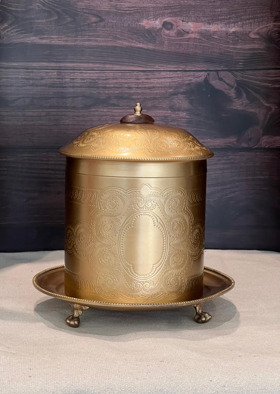 Vintage Handmade Brass Cookie Box: Timeless Charm with Antique Golden touch