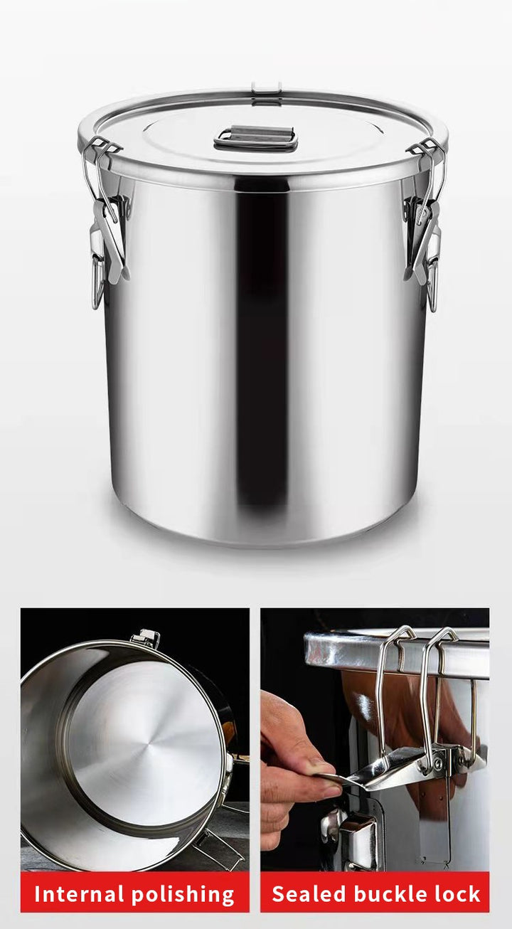 Stainless Steel Rice Barrel Drum Storage Tank-12/33 Liters