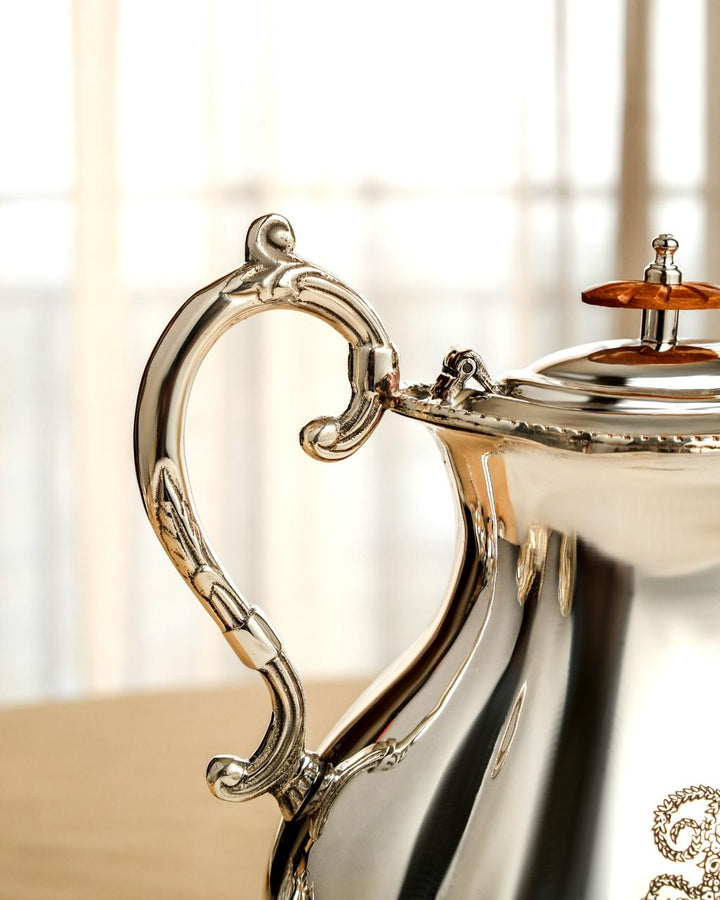 Bariq silver plated brass-4 PC tea/coffee serving set by Quesera