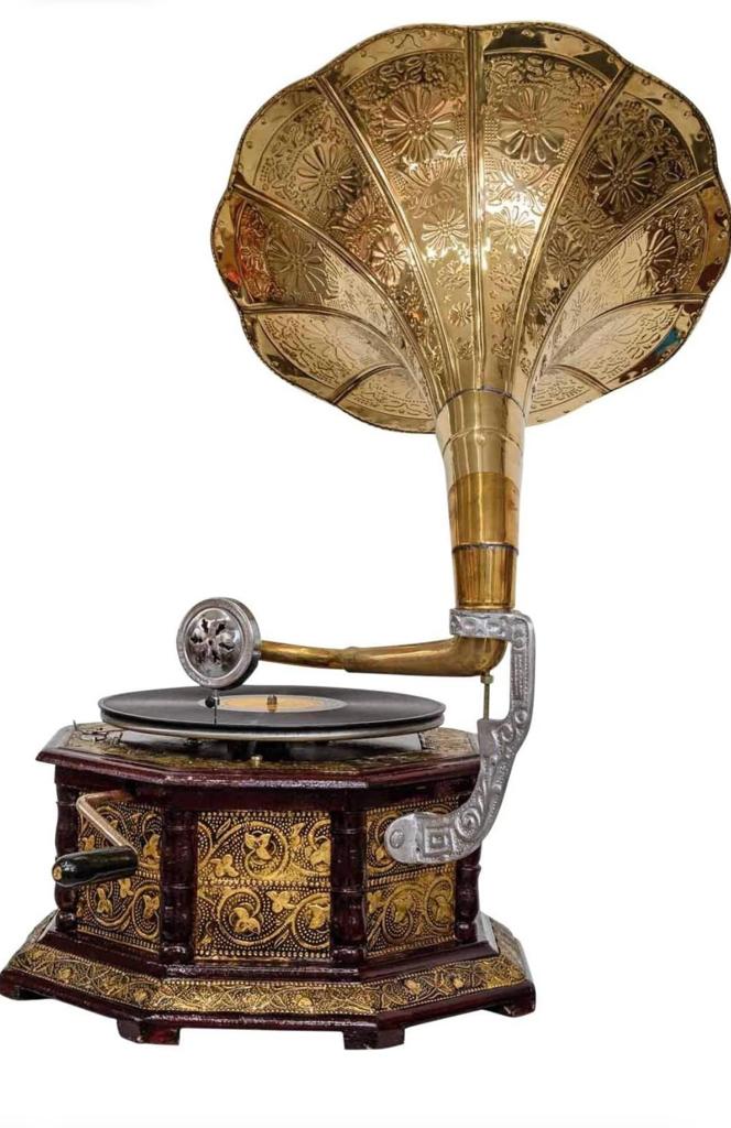 Antique Wooden Arabic Gramophone