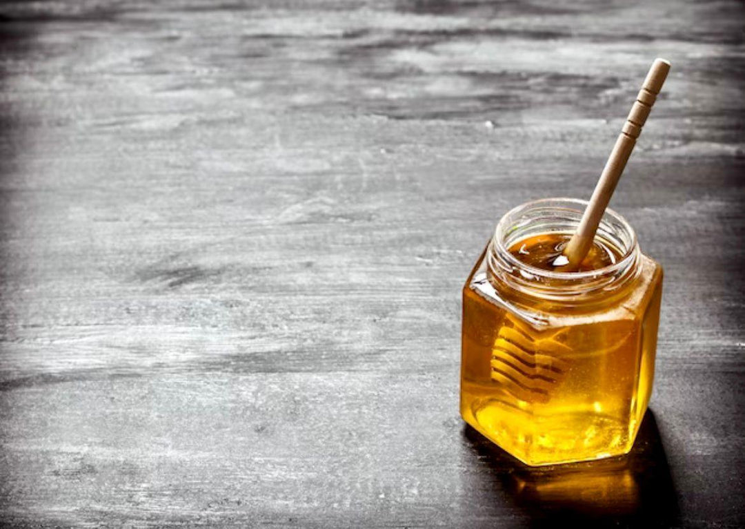 Mini Hexagon Honey Jars with Golden lids