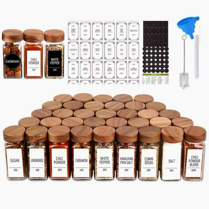 24 Spice Jars with labels and Shaker Lids