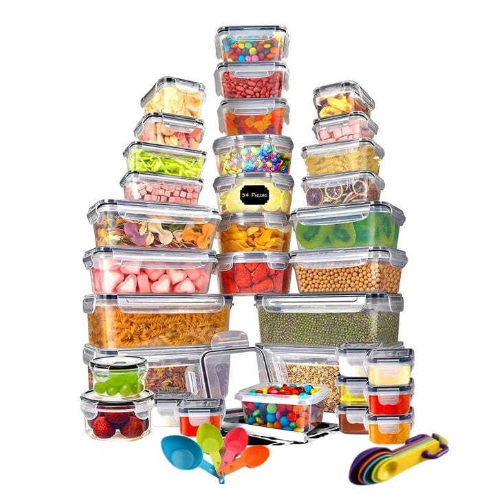 34-Piece Snap-Lock Food Storage Container Set