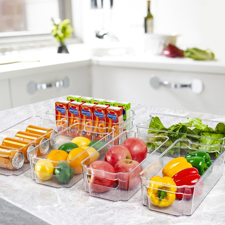 HOOJO Refrigerator Organizer Bins - 8 Pieces, 12.5in Long