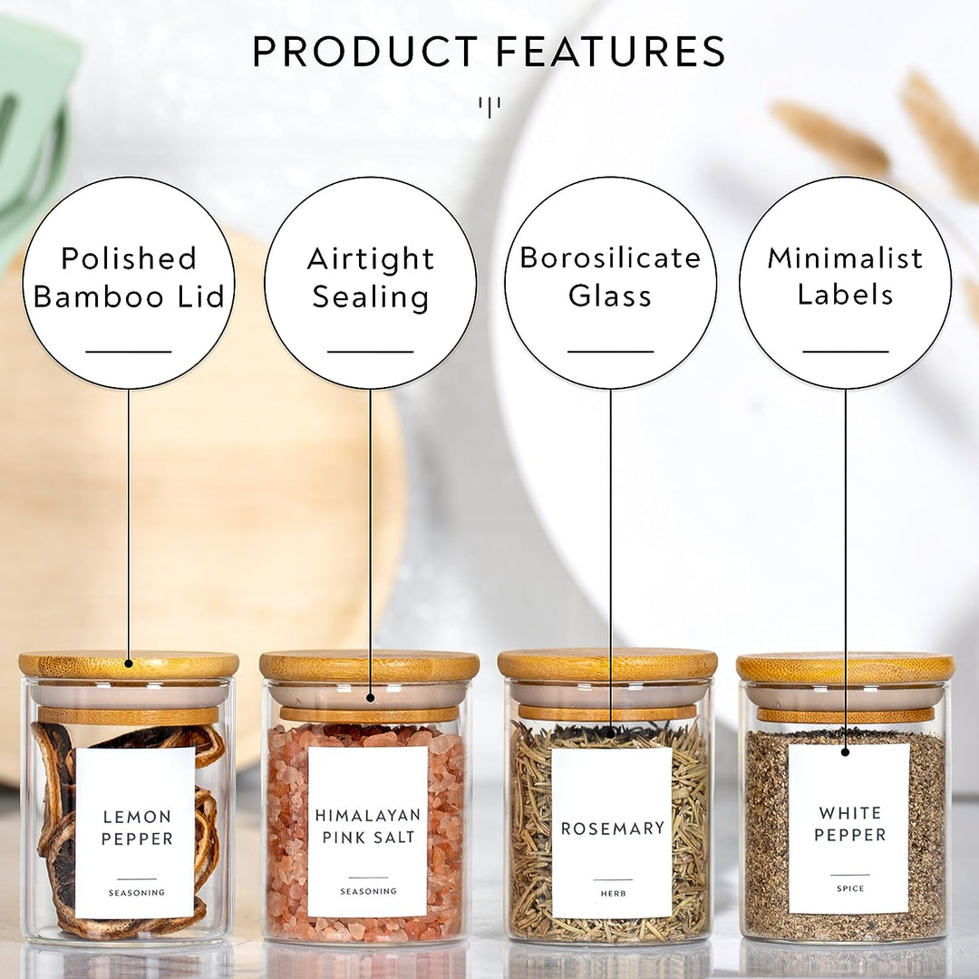 Bamboo Lid Glass Jars Set