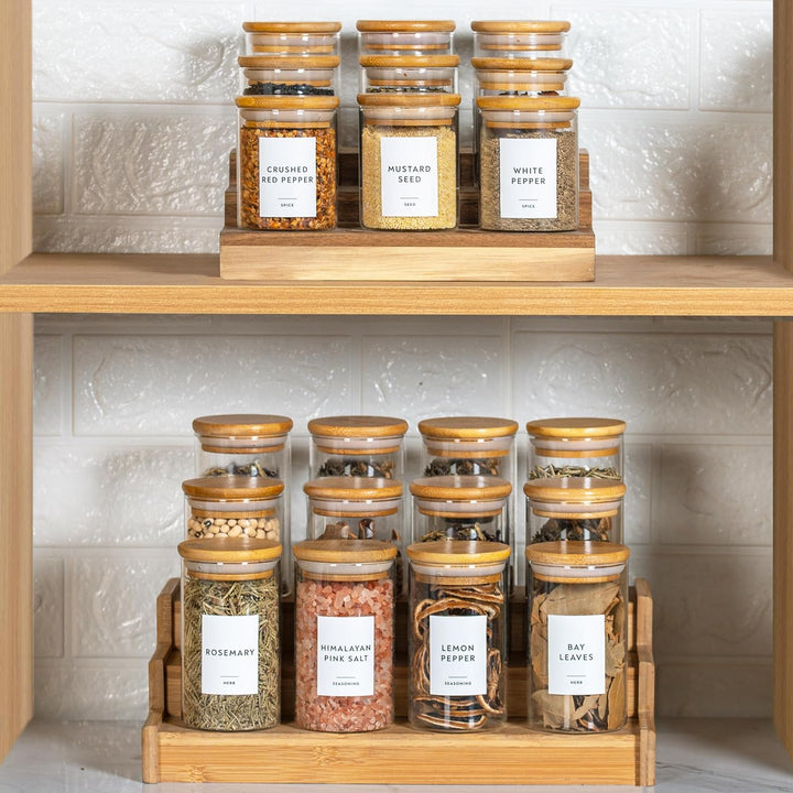 Bamboo Lid Glass Jars Set