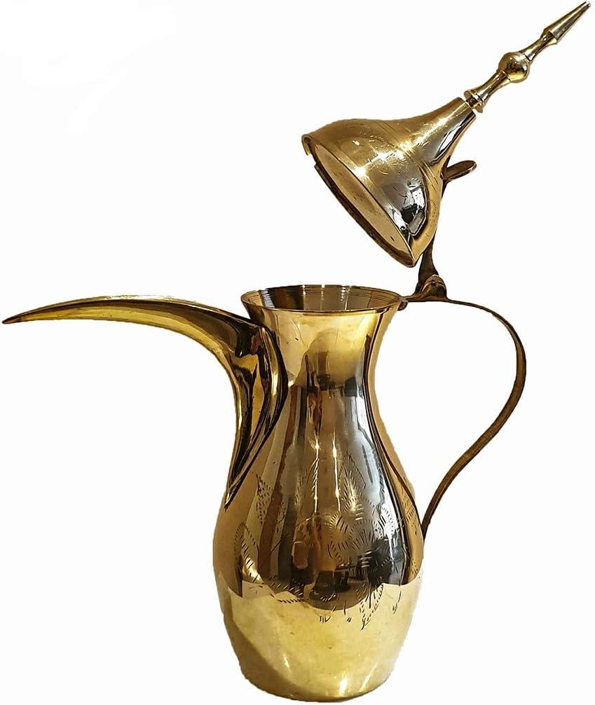 Brass Arabic Coffee Pot/Dallah Saudi - QUESERA OFFICIAL