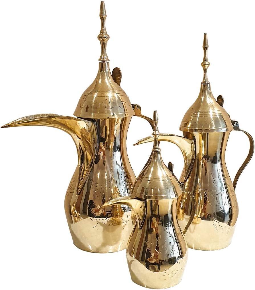 Brass Arabic Coffee Pot/Dallah Saudi - QUESERA OFFICIAL