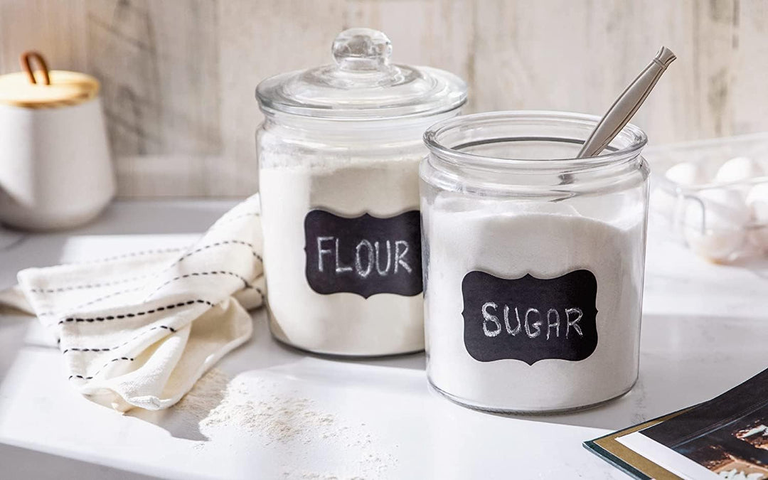 67Oz-Glass Kitchen Jars with Chalk and Labels(set of 2)